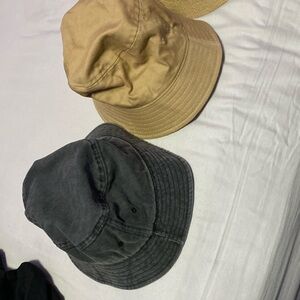 Two Bucket Hats - Grey and Beige/Brown